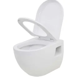 vidaXL Hangend toilet met verborgen stortbak keramiek wit