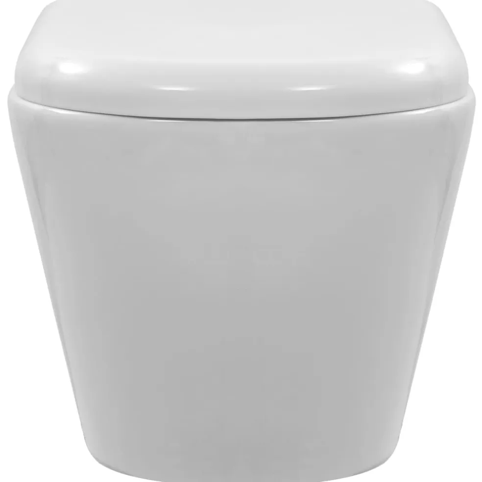 vidaXL Hangend toilet randloos keramiek wit