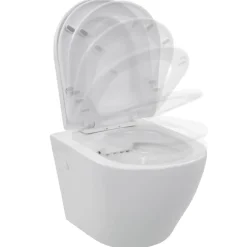vidaXL Hangend toilet randloos keramiek wit