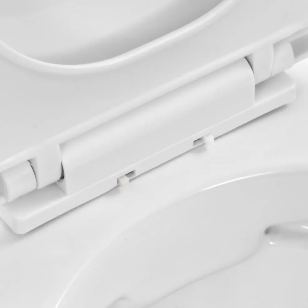 vidaXL Hangend toilet randloos keramiek wit