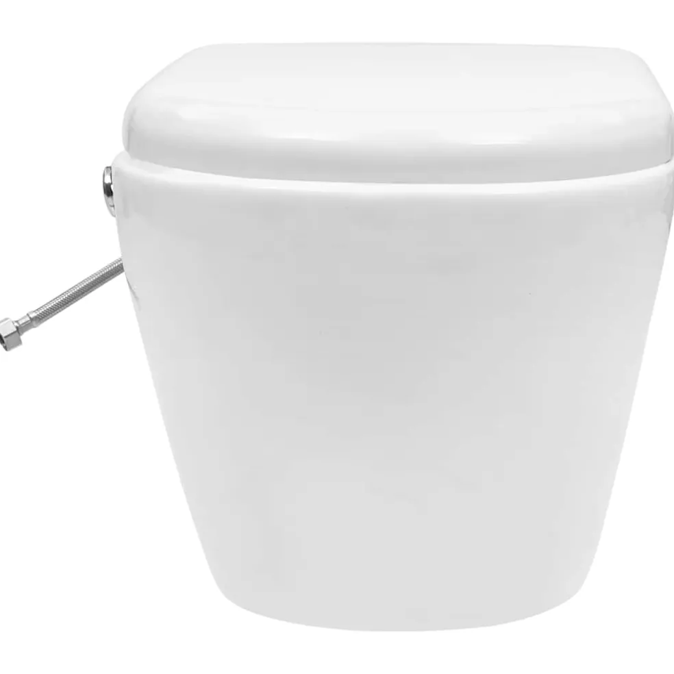 vidaXL Hangend toilet randloos met bidetfunctie keramiek wit