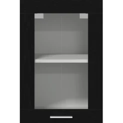vidaXL Hangglaskast Zwarte Eik 40x31x60 cm Engineered Hout
