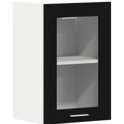 vidaXL Hangglaskast Zwarte Eik 40x31x60 cm Engineered Hout