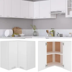 vidaXL Hanghoekkast Lyon 57x57x60 cm bewerkt hout wit