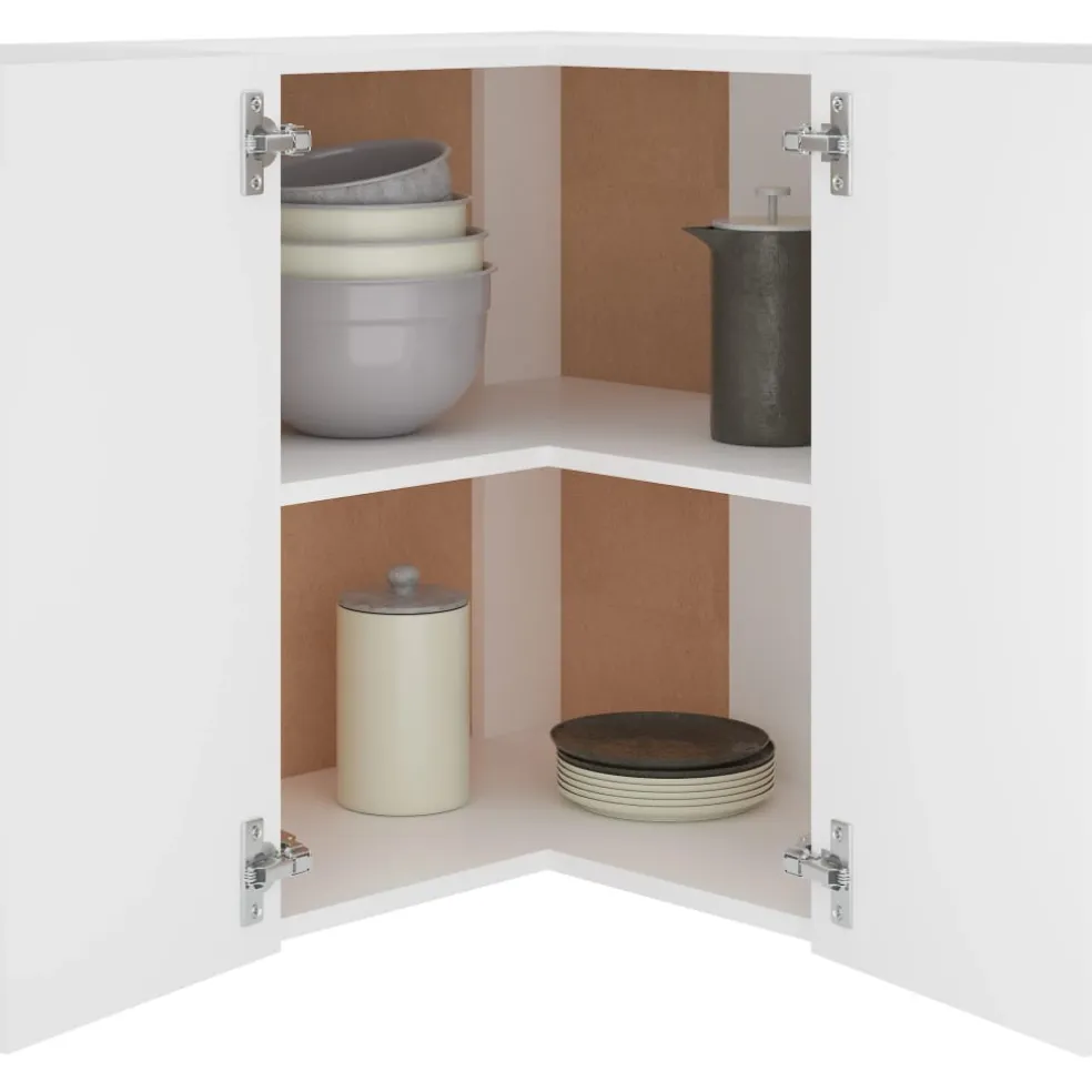 vidaXL Hanghoekkast Lyon 57x57x60 cm bewerkt hout wit