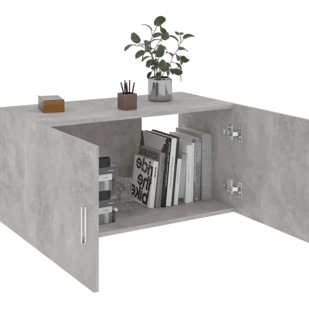 vidaXL Hangkast 80x39x40 cm bewerkt hout betongrijs