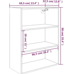 vidaXL Hangkast 69,5x32,5x90 cm wit