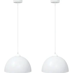 vidaXL Hanglampen 2 st In hoogte verstelbaar E27 30 cm metaal wit