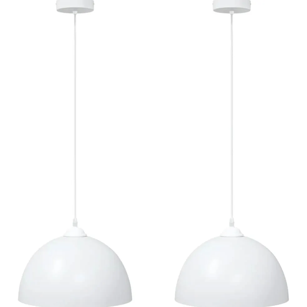 vidaXL Hanglampen 2 st In hoogte verstelbaar E27 30 cm metaal wit