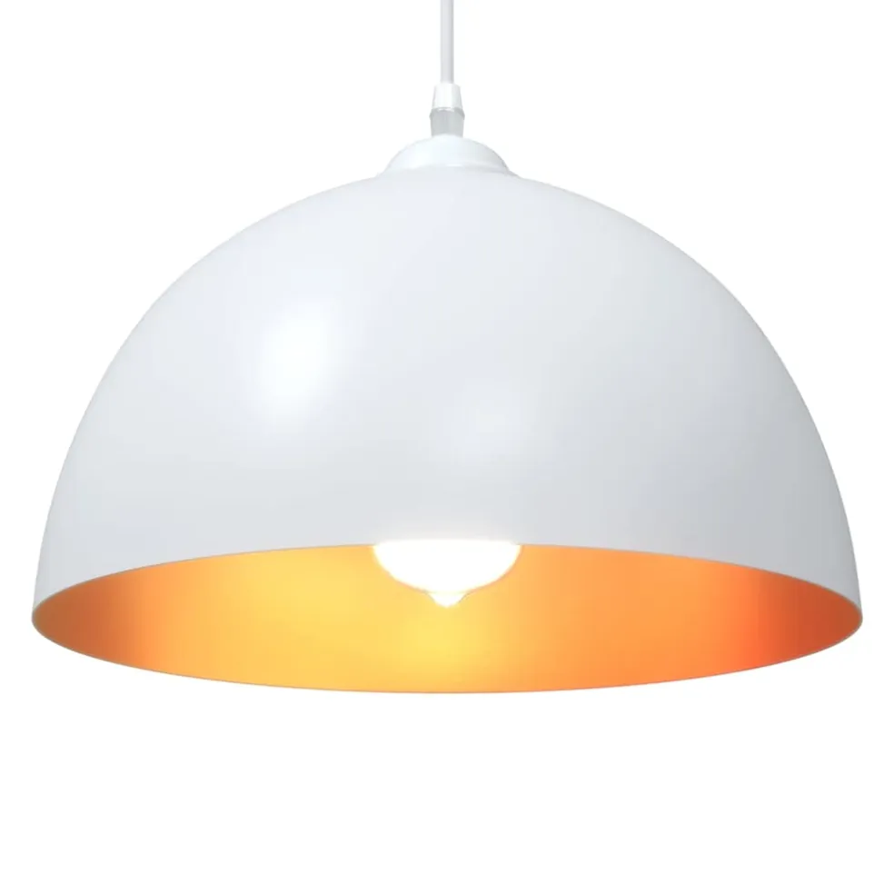 vidaXL Hanglampen 2 st In hoogte verstelbaar E27 30 cm metaal wit