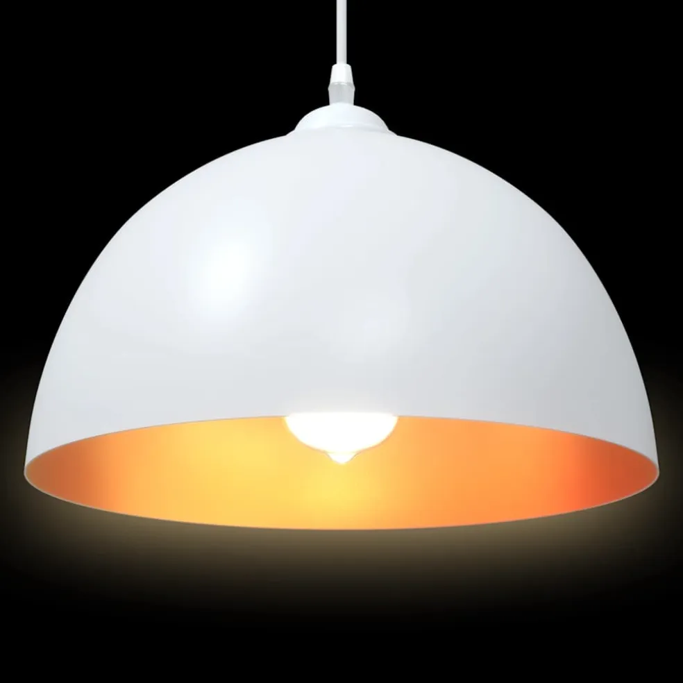 vidaXL Hanglampen 2 st In hoogte verstelbaar E27 30 cm metaal wit