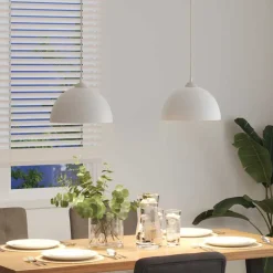 vidaXL Hanglampen 2 st In hoogte verstelbaar E27 30 cm metaal wit