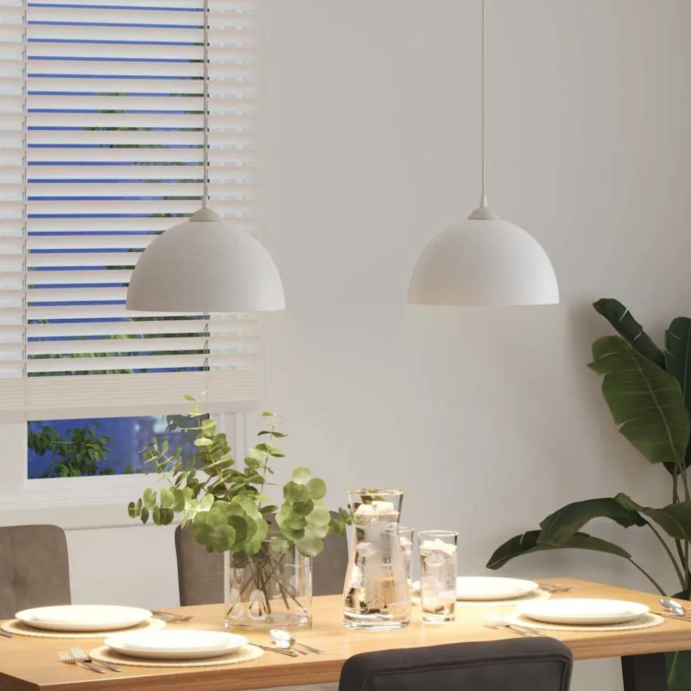 vidaXL Hanglampen 2 st In hoogte verstelbaar E27 30 cm metaal wit