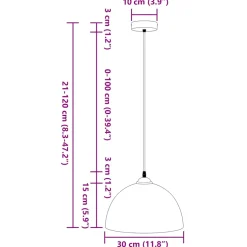 vidaXL Hanglampen 2 st In hoogte verstelbaar E27 30 cm metaal zwart