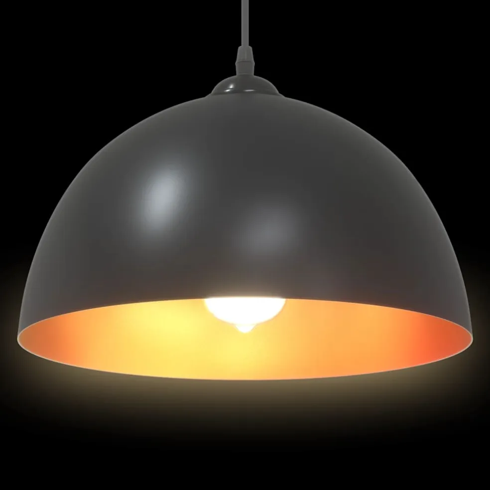 vidaXL Hanglampen 2 st In hoogte verstelbaar E27 30 cm metaal zwart