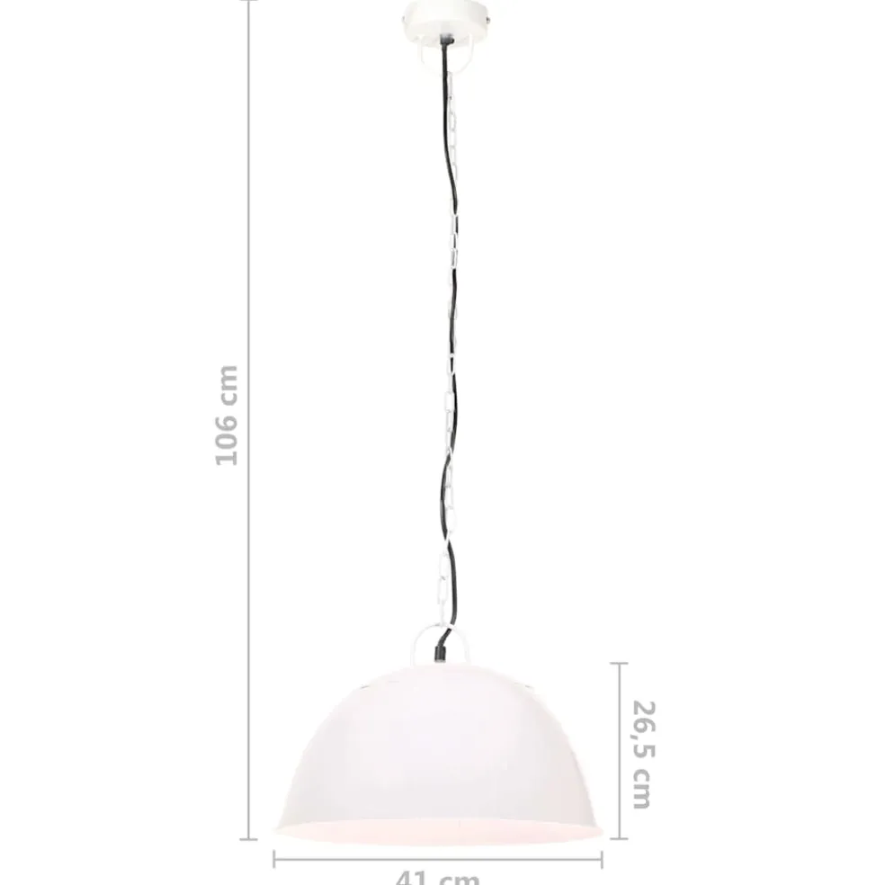 vidaXL Hanglamp industrieel vintage rond 25 W E27 41 cm wit