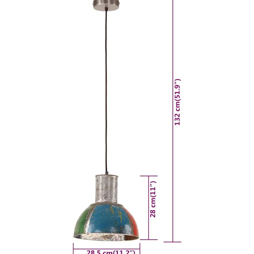 vidaXL Hanglamp industrieel rond 25 W E27 28,5 cm meerkleurig