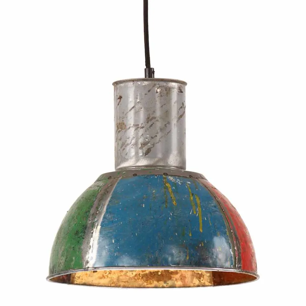 vidaXL Hanglamp industrieel rond 25 W E27 28,5 cm meerkleurig