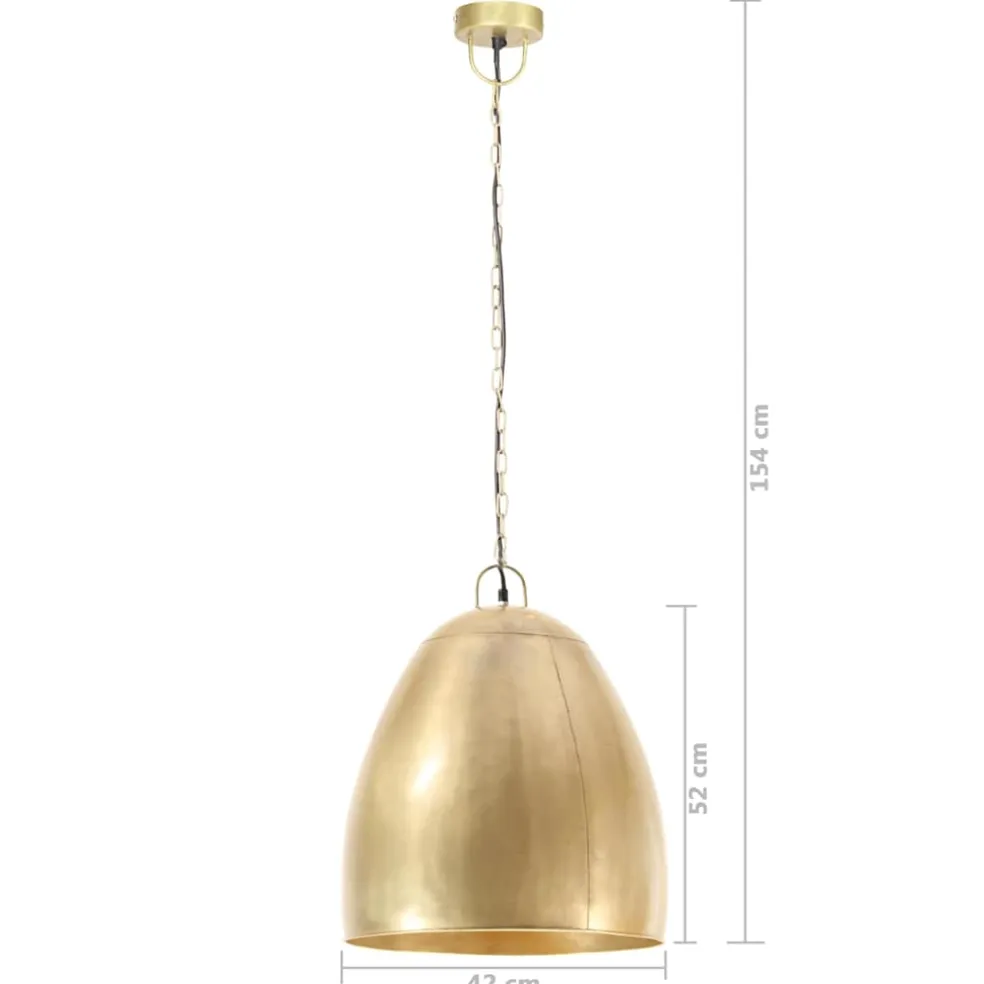 vidaXL Hanglamp industrieel rond 25 W E27 42 cm messingkleurig