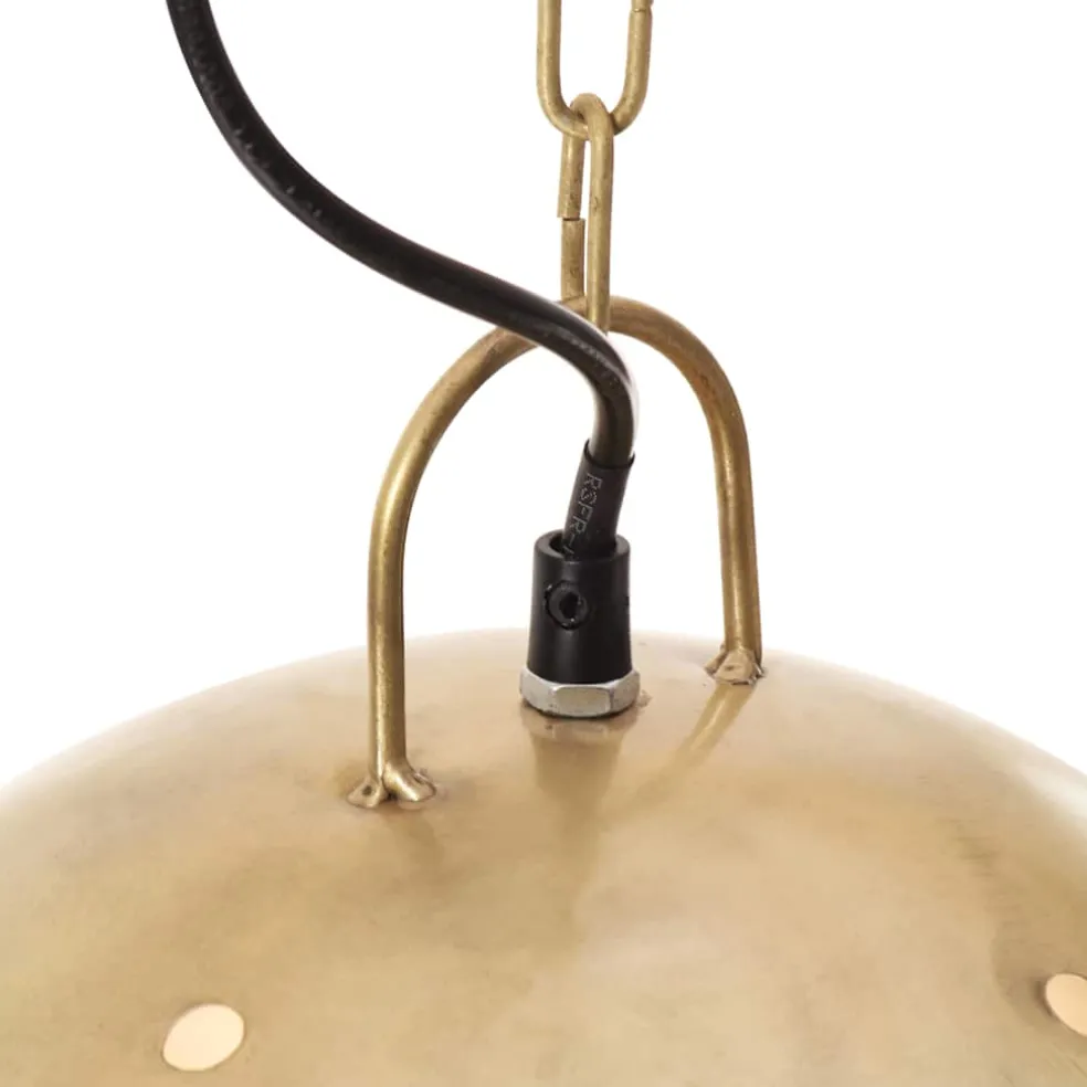 vidaXL Hanglamp industrieel rond 25 W E27 42 cm messingkleurig