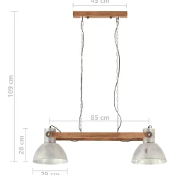 vidaXL Hanglamp industrieel 25 W E27 109 cm zilverkleurig