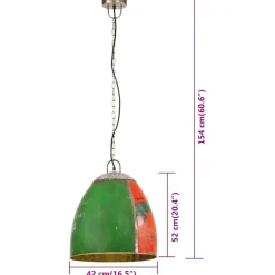 vidaXL Hanglamp industrieel rond 25 W E27 42 cm meerkleurig