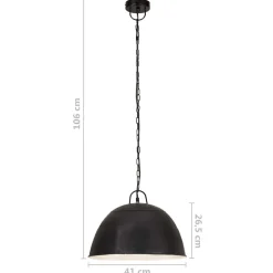 vidaXL Hanglamp industrieel vintage rond 25 W E27 41 cm zwart