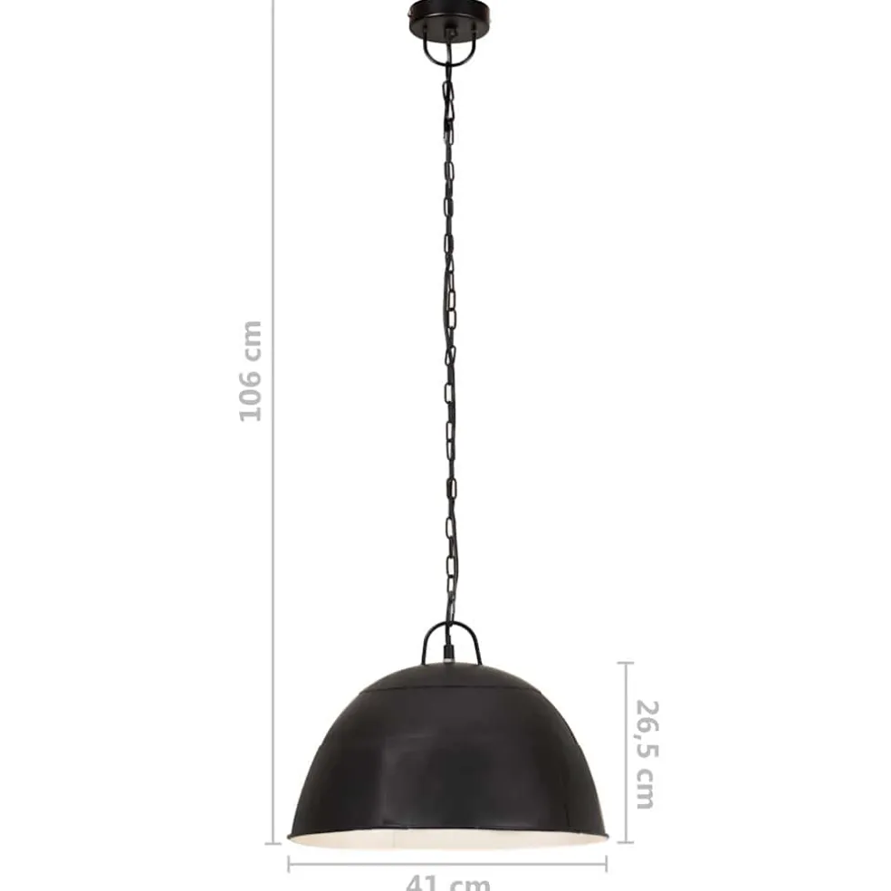 vidaXL Hanglamp industrieel vintage rond 25 W E27 41 cm zwart