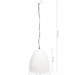 vidaXL Hanglamp industrieel rond 25 W E27 42 cm wit