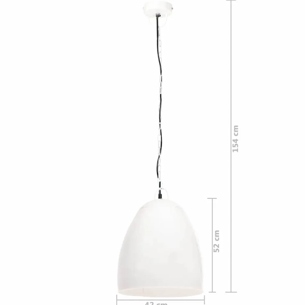 vidaXL Hanglamp industrieel rond 25 W E27 42 cm wit