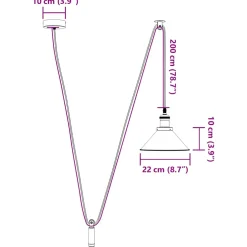 vidaXL Hanglamp in hoogte verstelbaar E27 Ø22 cm metaal glanzend groen