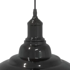 vidaXL Hanglamp in hoogte verstelbaar E27 Ø31 cm metaal glanzend zwart