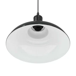 vidaXL Hanglamp in hoogte verstelbaar E27 Ø31 cm metaal glanzend zwart