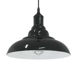vidaXL Hanglamp in hoogte verstelbaar E27 Ø31 cm metaal glanzend zwart