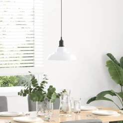 vidaXL Hanglamp in hoogte verstelbaar E27 Ø31 cm metaal glanzend wit