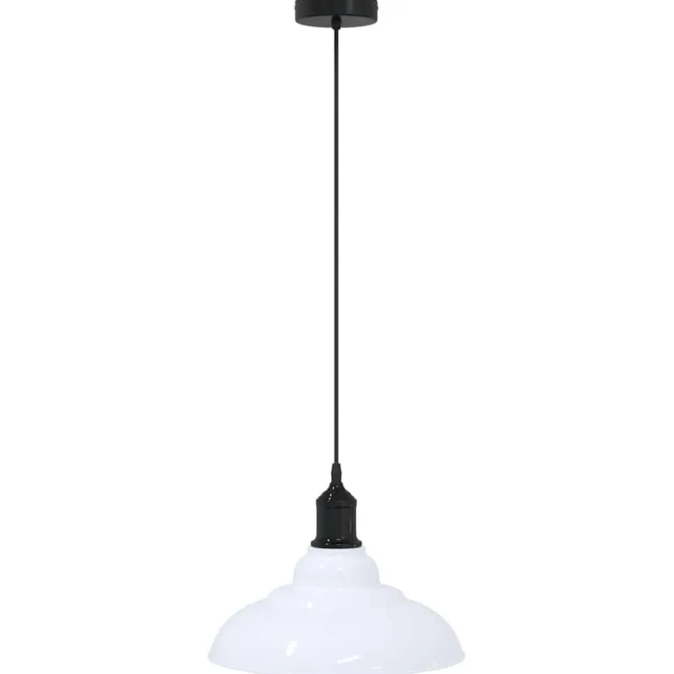 vidaXL Hanglamp in hoogte verstelbaar E27 Ø31 cm metaal glanzend wit