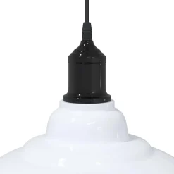 vidaXL Hanglamp in hoogte verstelbaar E27 Ø31 cm metaal glanzend wit
