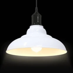 vidaXL Hanglamp in hoogte verstelbaar E27 Ø31 cm metaal glanzend wit