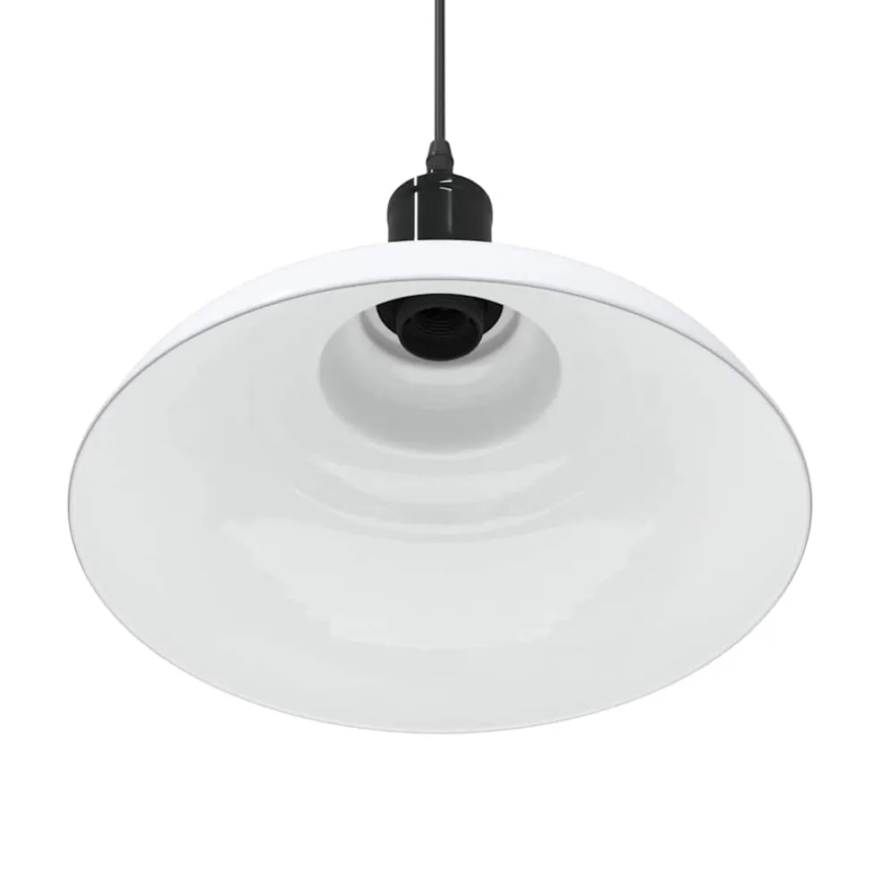 vidaXL Hanglamp in hoogte verstelbaar E27 Ø31 cm metaal glanzend wit