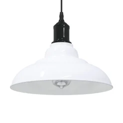 vidaXL Hanglamp in hoogte verstelbaar E27 Ø31 cm metaal glanzend wit