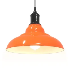 vidaXL Hanglamp in hoogte verstelbaar E27 Ø31cm metaal glanzend oranje