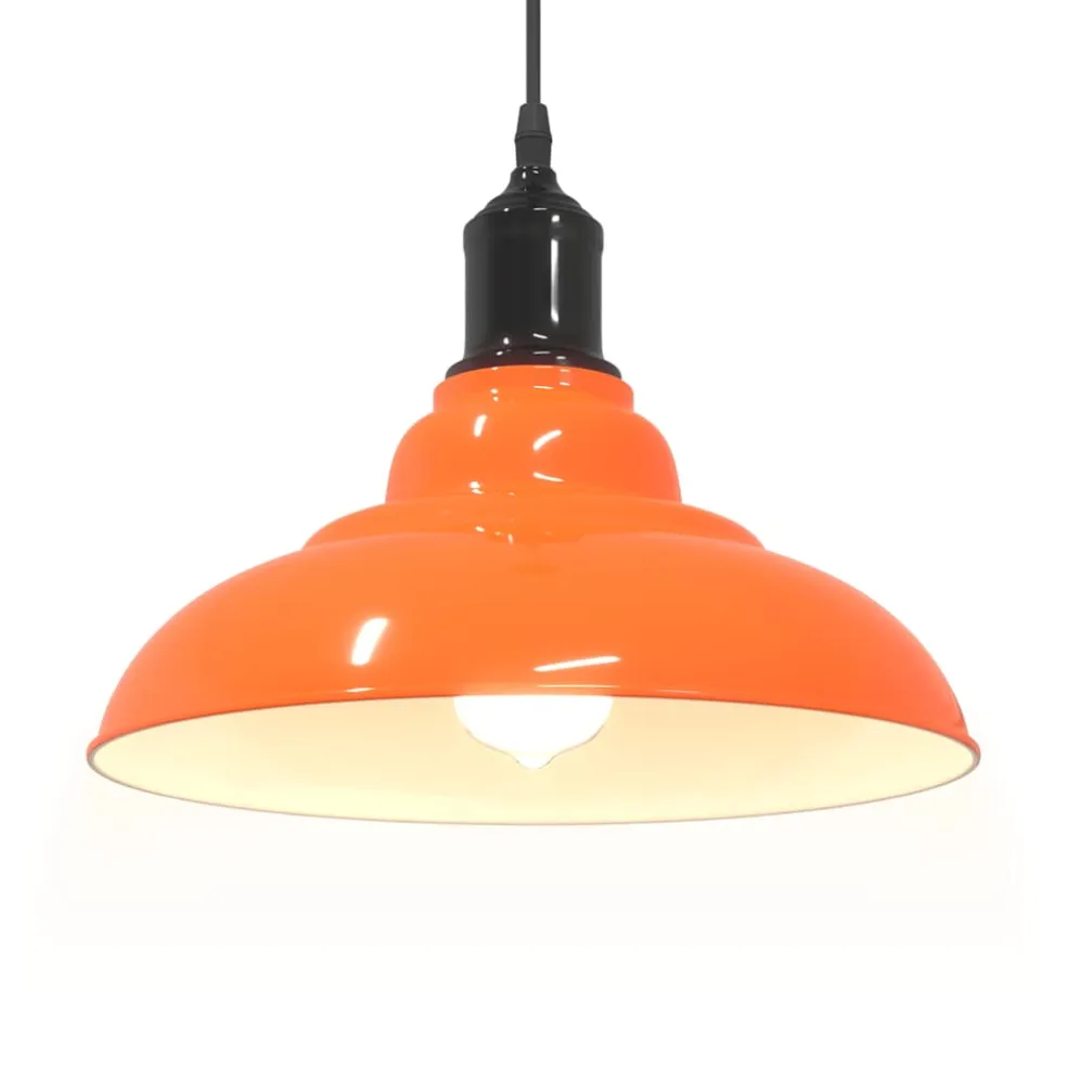 vidaXL Hanglamp in hoogte verstelbaar E27 Ø31cm metaal glanzend oranje
