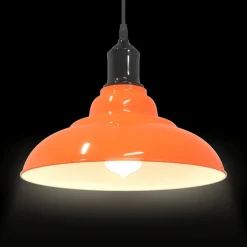 vidaXL Hanglamp in hoogte verstelbaar E27 Ø31cm metaal glanzend oranje
