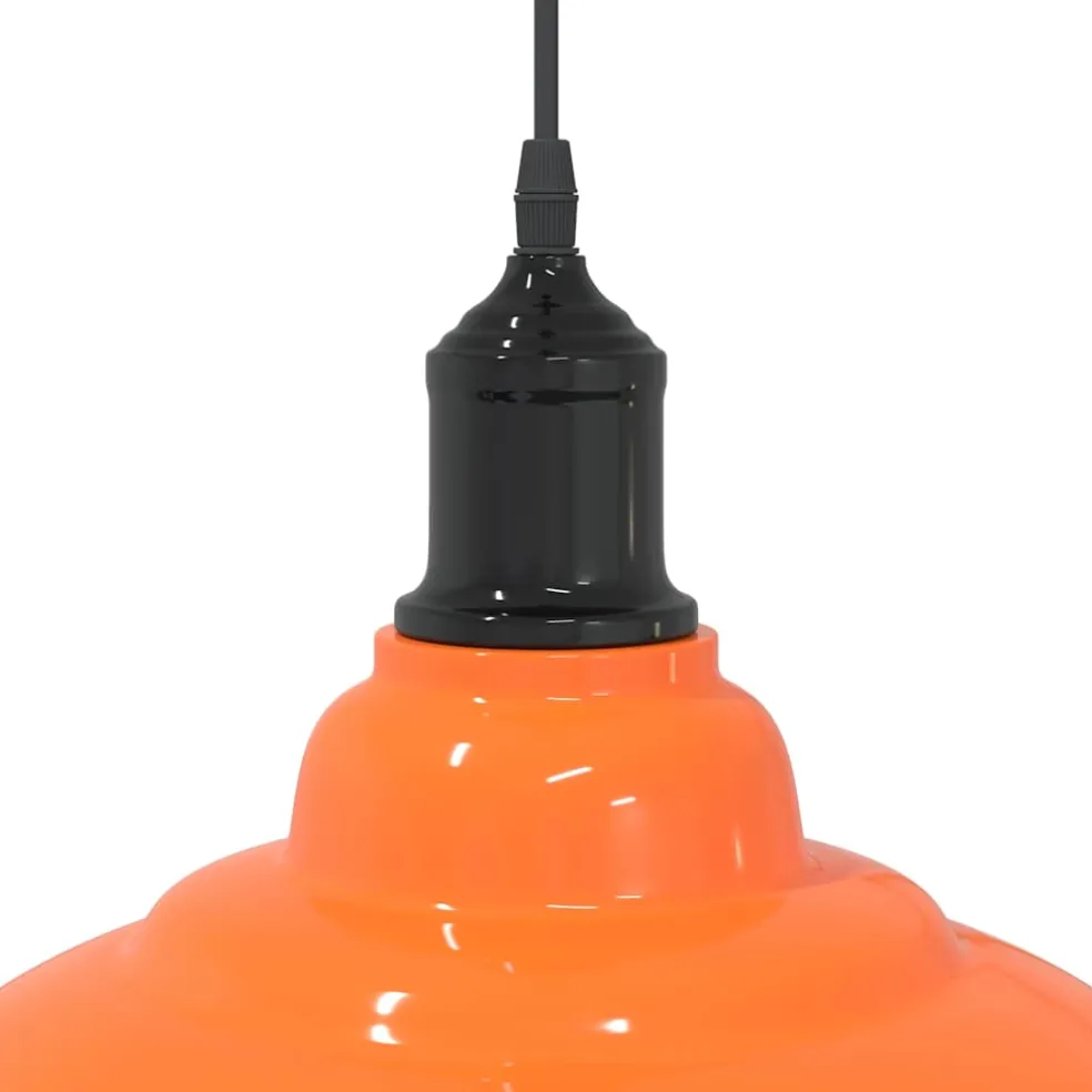vidaXL Hanglamp in hoogte verstelbaar E27 Ø31cm metaal glanzend oranje