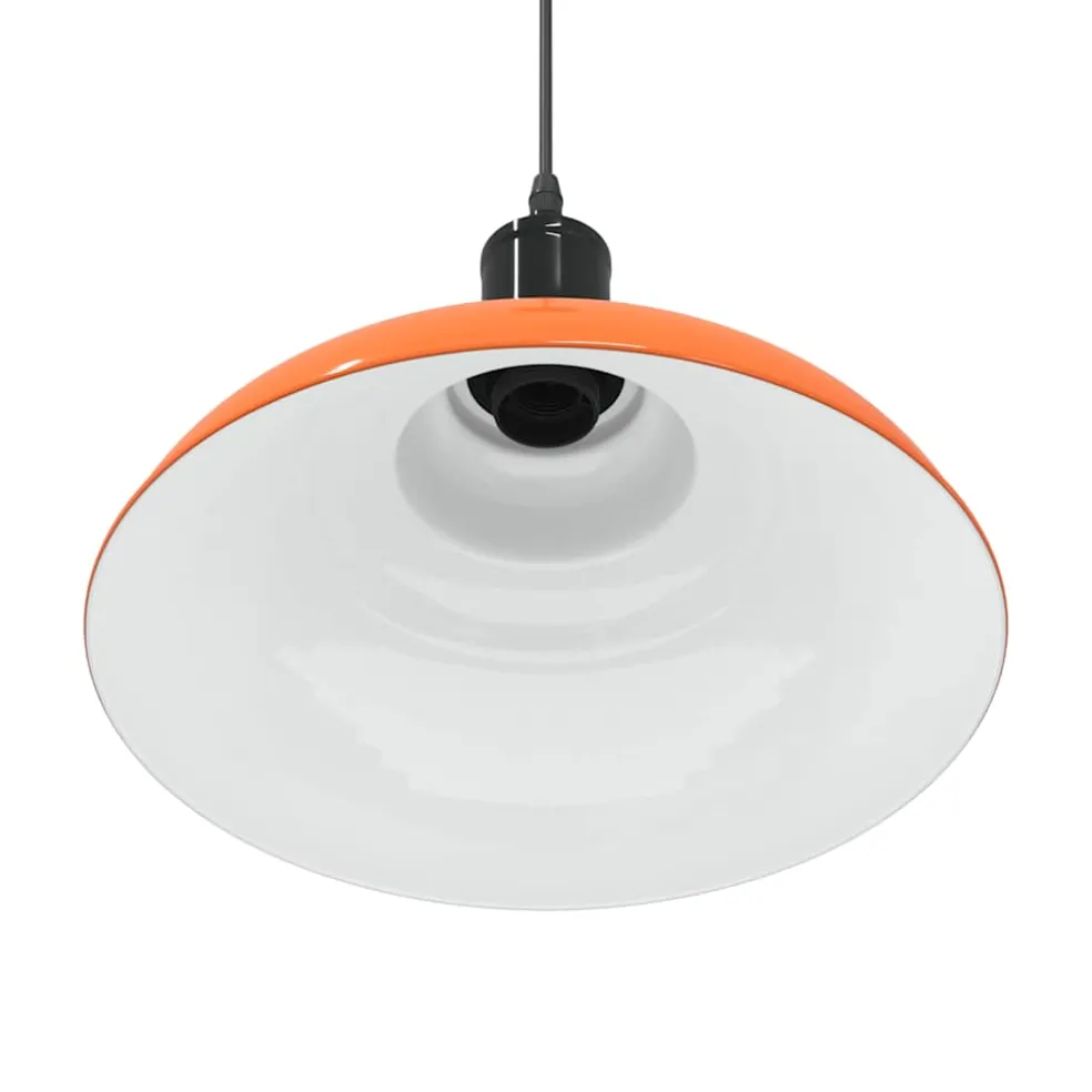 vidaXL Hanglamp in hoogte verstelbaar E27 Ø31cm metaal glanzend oranje