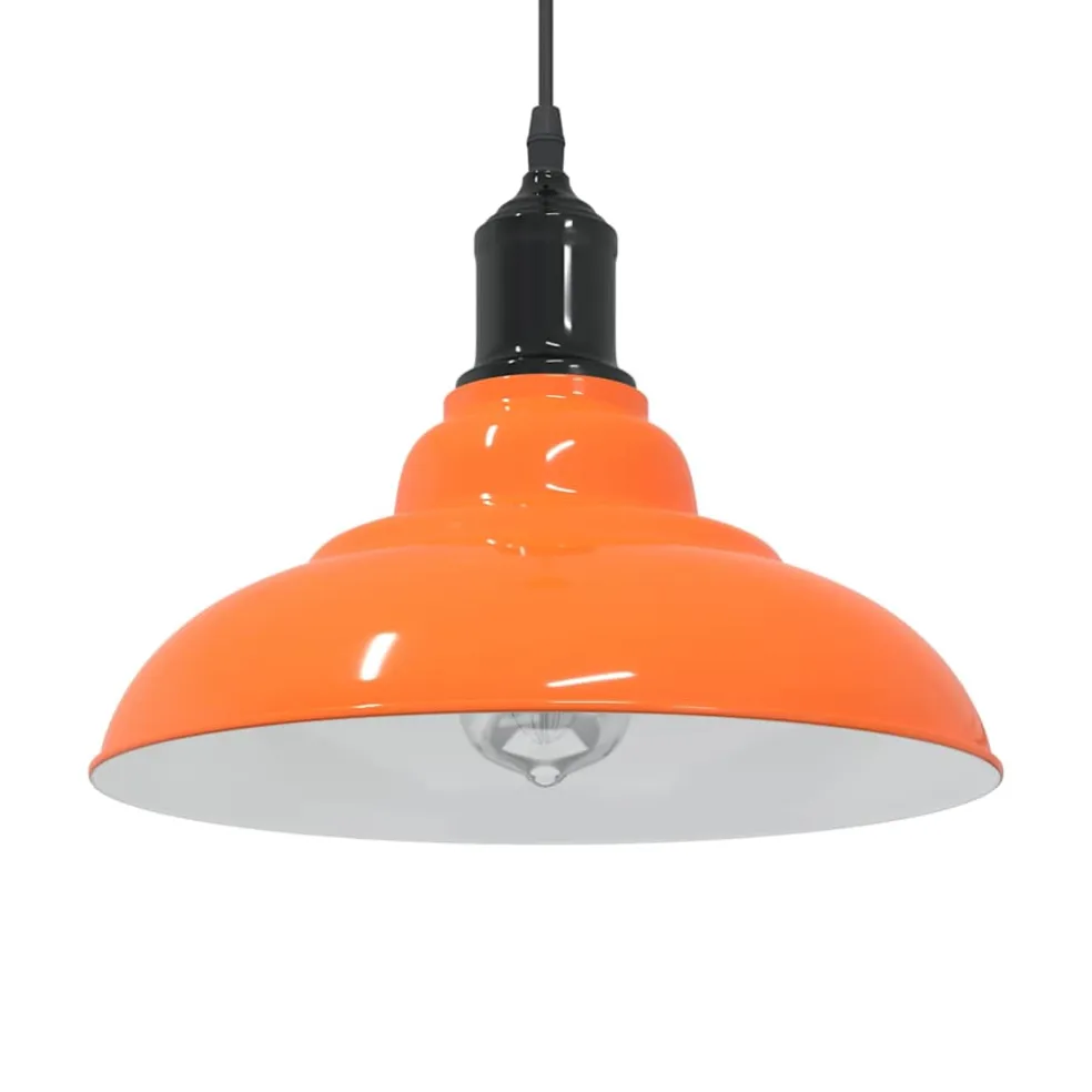 vidaXL Hanglamp in hoogte verstelbaar E27 Ø31cm metaal glanzend oranje
