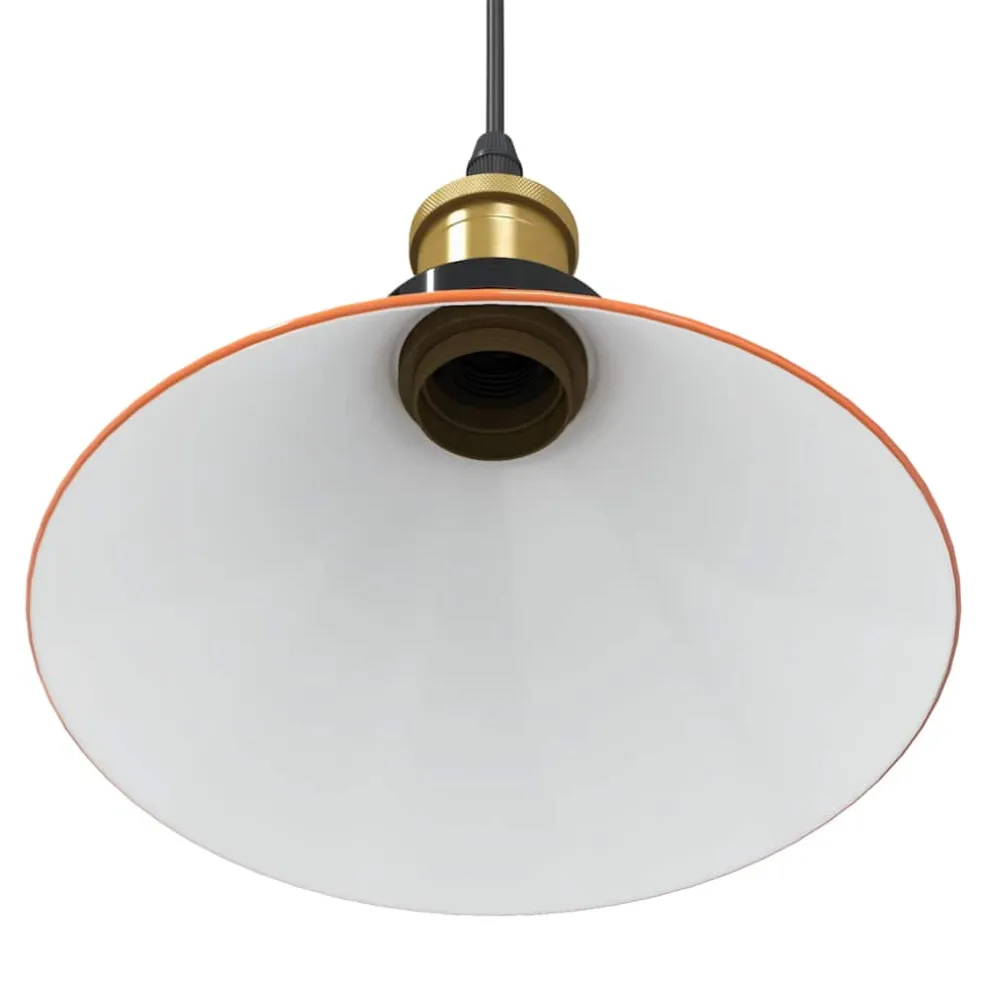 vidaXL Hanglamp in hoogte verstelbaar E27 Ø22cm metaal glanzend oranje