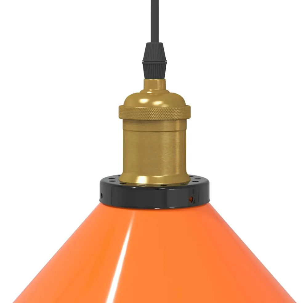 vidaXL Hanglamp in hoogte verstelbaar E27 Ø22cm metaal glanzend oranje