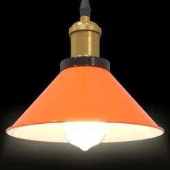 vidaXL Hanglamp in hoogte verstelbaar E27 Ø22cm metaal glanzend oranje