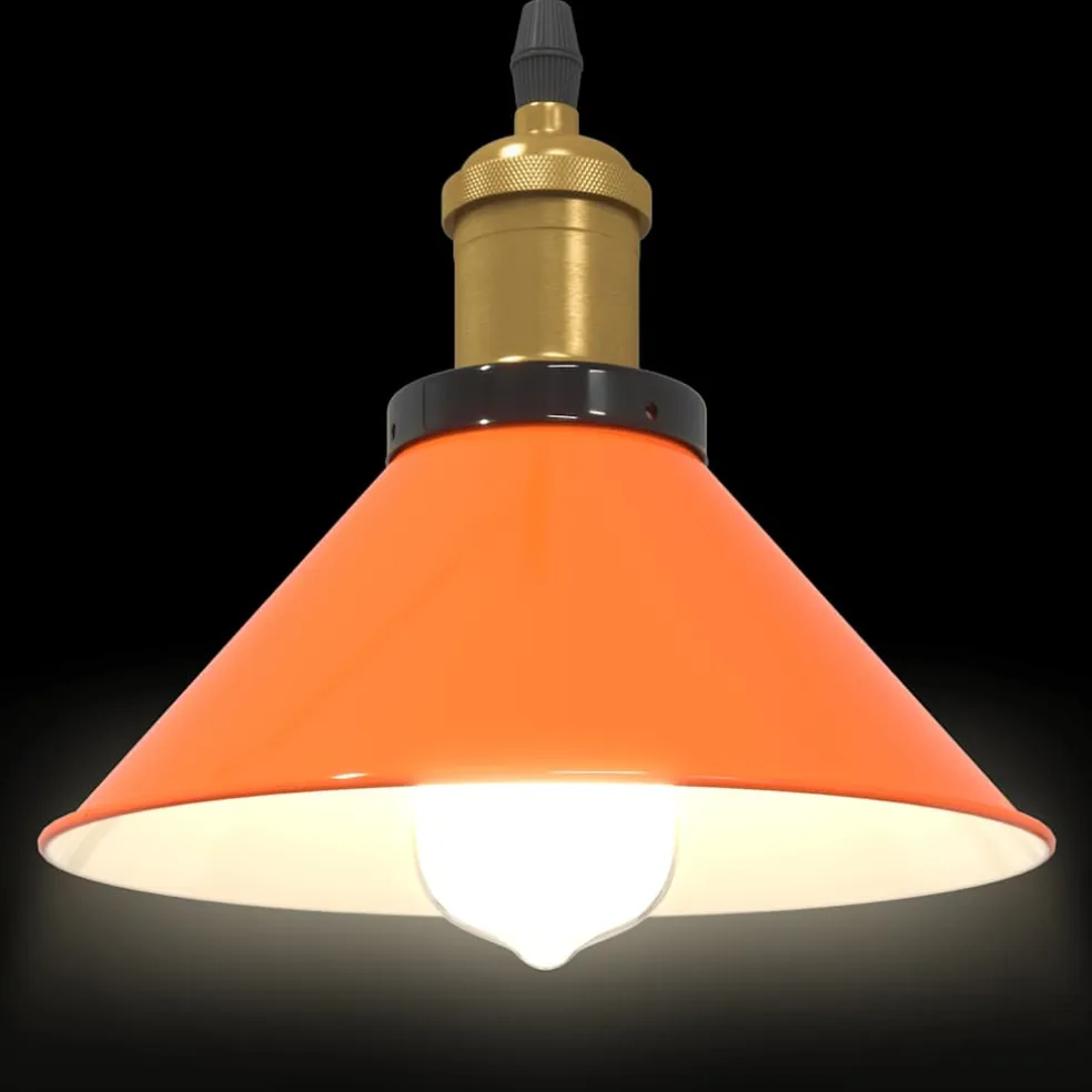 vidaXL Hanglamp in hoogte verstelbaar E27 Ø22cm metaal glanzend oranje